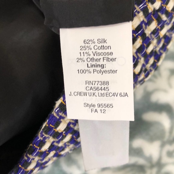 J Cew Silk Blend Tweed Mini Skirt Size 4 - Picture 7 of 11